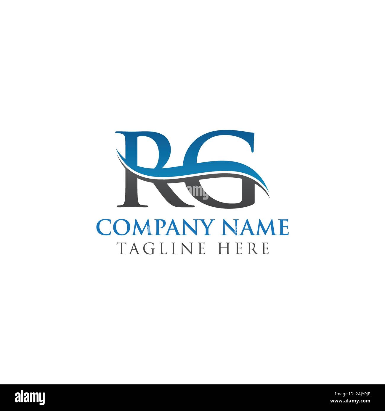 Initial RG Logo Design Vector Template. RG Schreiben Logo Design Stock Vektor