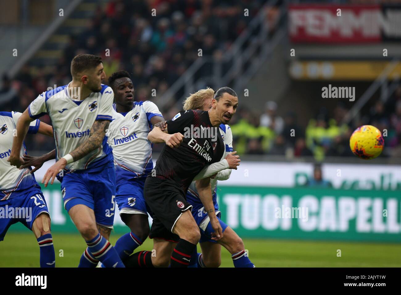 Mailand, Italien. 06 Jan, 2020. Zlatan Ibrahimovic (Mailand) beim AC Mailand vs Sampdoria, italienische Fußball Serie A Männer Meisterschaft in Mailand, Italien, 06 Januar 2020 Credit: Unabhängige Fotoagentur/Alamy leben Nachrichten Stockfoto