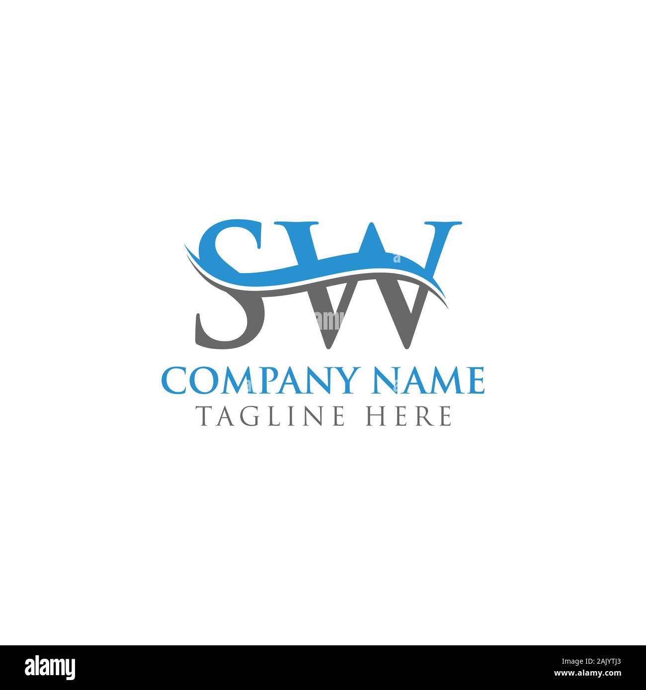 Anfangsbuchstaben SW Logo Design Vector Template. SW Schreiben Logo Design Stock Vektor