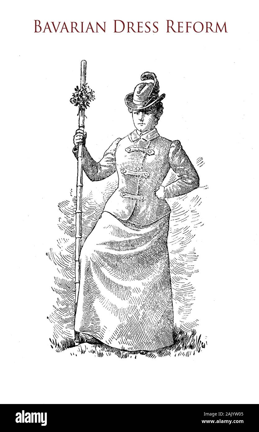Healthcare: im 19. Jahrhundert Dress reform war eine Emanzipationsbewegung vorzuschlagen und design Tücher praktischer und komfortabler als die Moden der Zeit. Stockfoto