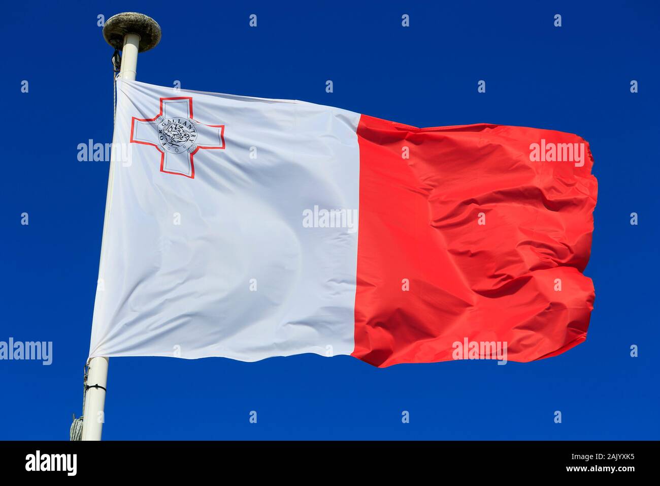 Flagge von Malta, Valletta, Malta Stockfoto