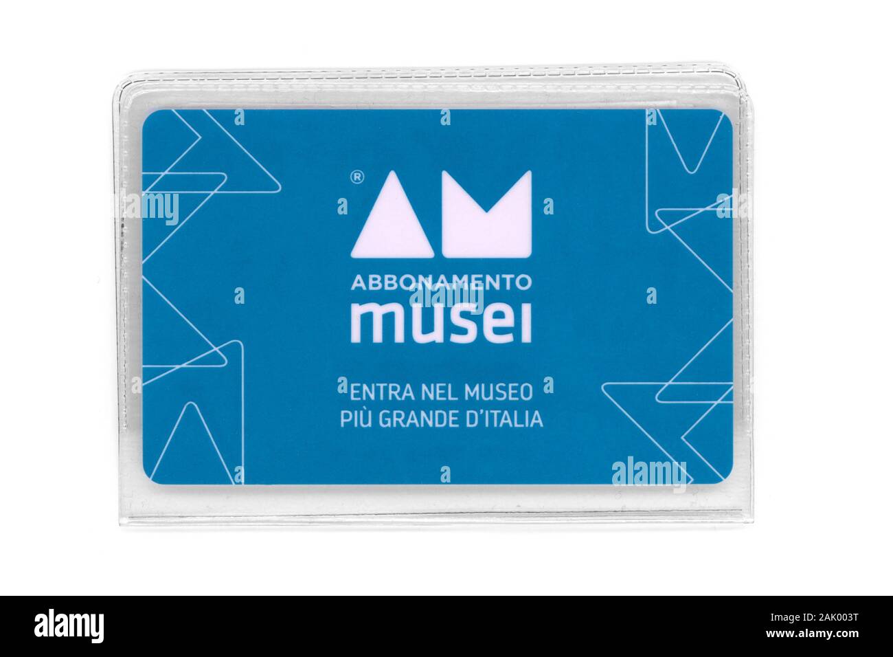 TURIN, Italien - ca. November 2019: Abbonamento Musei (Museum Karte für Piemont und Aostatal) Stockfoto