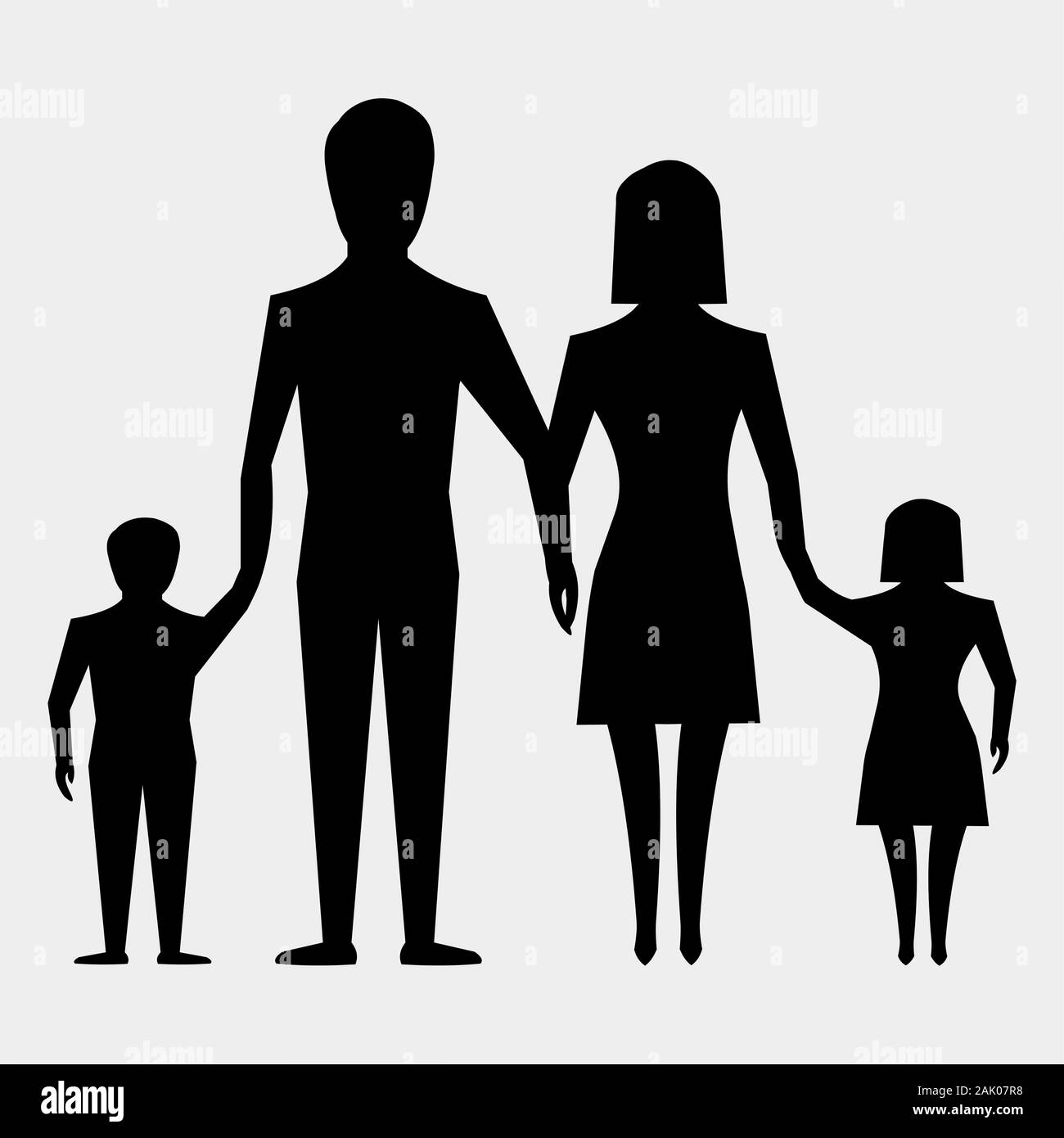 Familie Mit Zwei Kindern Stock Vektorgrafiken Kaufen Alamy