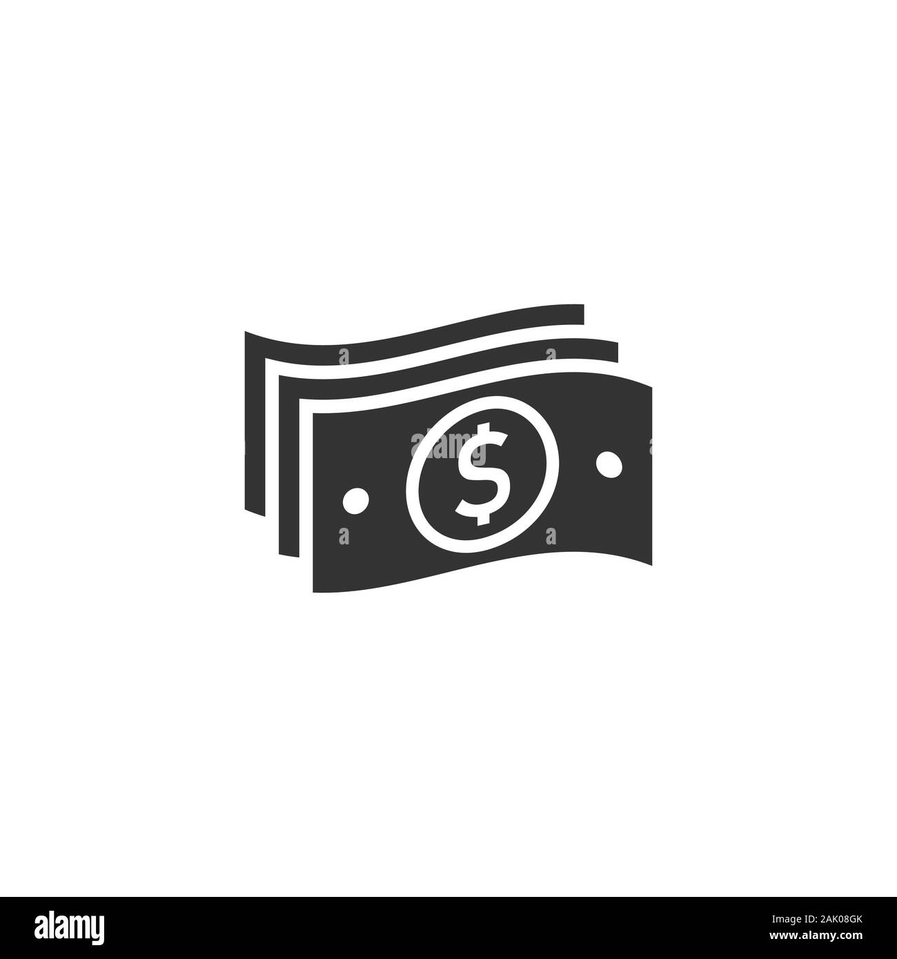 Geld Symbol Stack im flachen Stil. Exchange cash Vector Illustration auf weißem Hintergrund isoliert. Dollar banknote rechnung Business Konzept. Stock Vektor