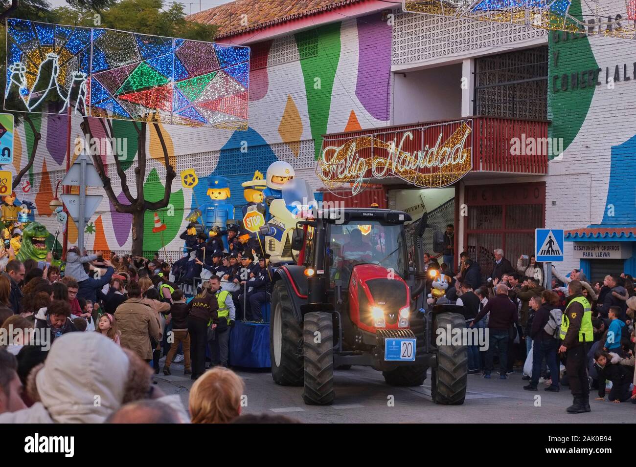 Drei Könige Parade in Fuengirola, Málaga, Spanien. Stockfoto