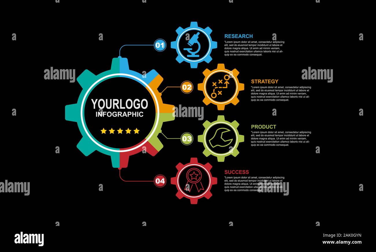Business infografik 4 Schritte. Einfache template Design Stock Vektor