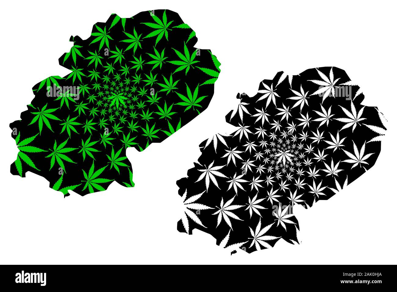 Dhale Governatorats (Gouvernements von Jemen, Republik Jemen) Karte  cannabis Blatt grün und schwarz ausgelegt, Ad dali Karte aus Marihuana  (Marihuana, T Stock-Vektorgrafik - Alamy