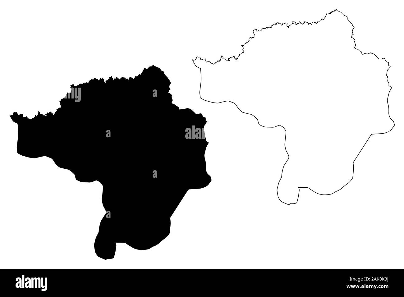 Bezirk (Bezirke butha-buthe Lesotho Königreich Lesotho) Karte Vektor-illustration, kritzeln Skizze Butha Buthe Karte Stock Vektor