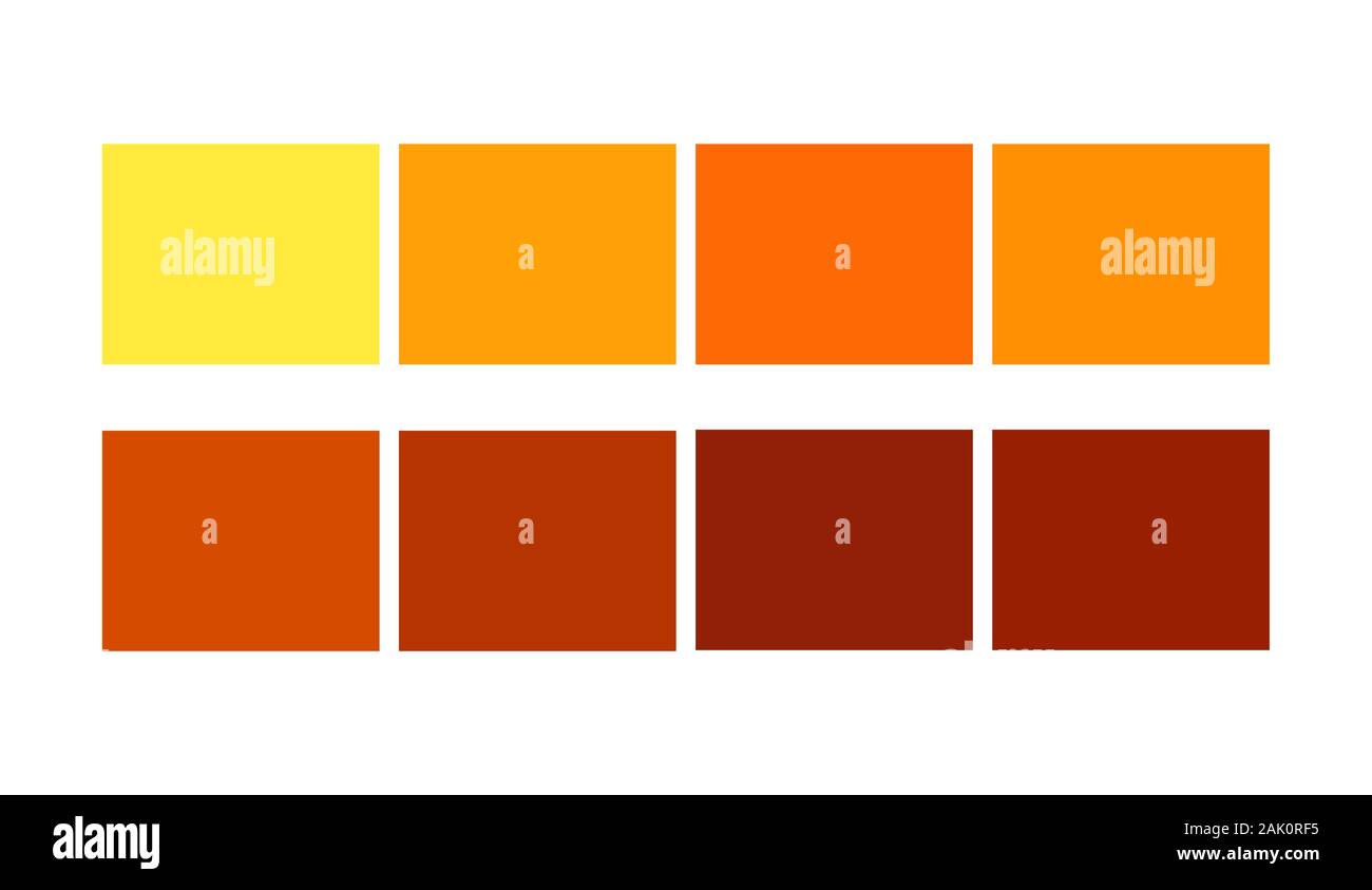 Orange Farbe Fliese Abbildung: Schatten und Geradeaus Palette für Cartoon Design. Vorlage Farbmuster zu holen. Stock Vektor