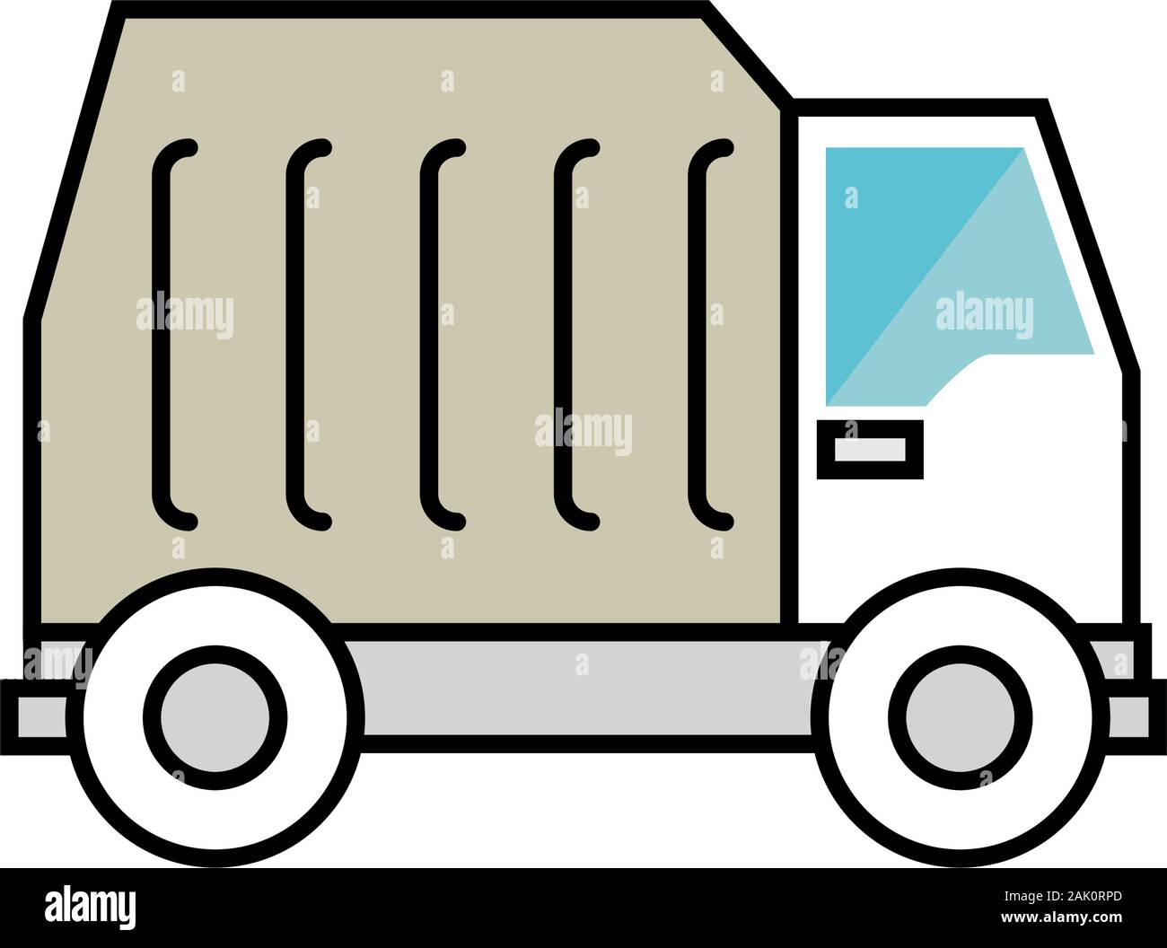 Lkw-Sammler isoliert das Symbol "Papierkorb" Stock Vektor