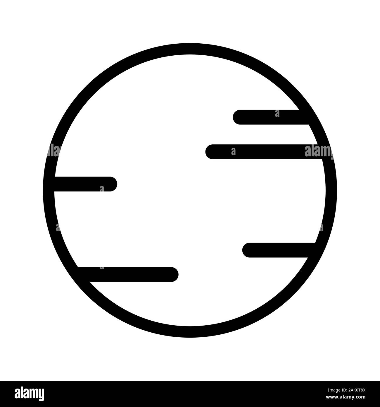 Space Planet Symbol Umrisse Vektor auf weißem Hintergrund. line Planet symbol Abbildung. Geradliniges Design für die Verwendung auf Web- und Mobile Anwendungen Stock Vektor
