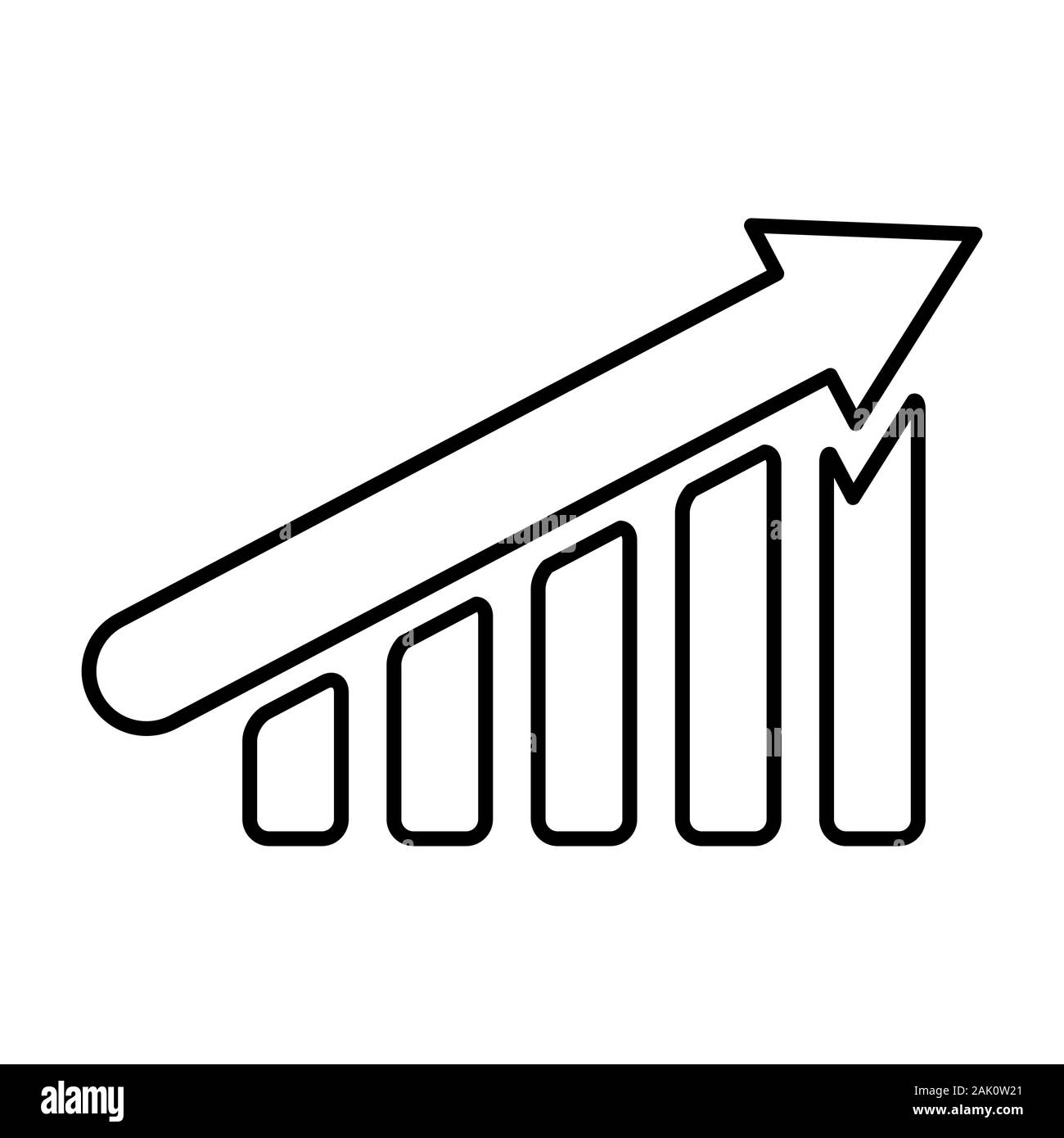 Wachstum graph, umriss Symbol. Finanzielle chart Pfeil linearen Zeichen für mobile Konzept und Webdesign. Vector Illustration isoliert auf einem weißen Hinterg Stock Vektor