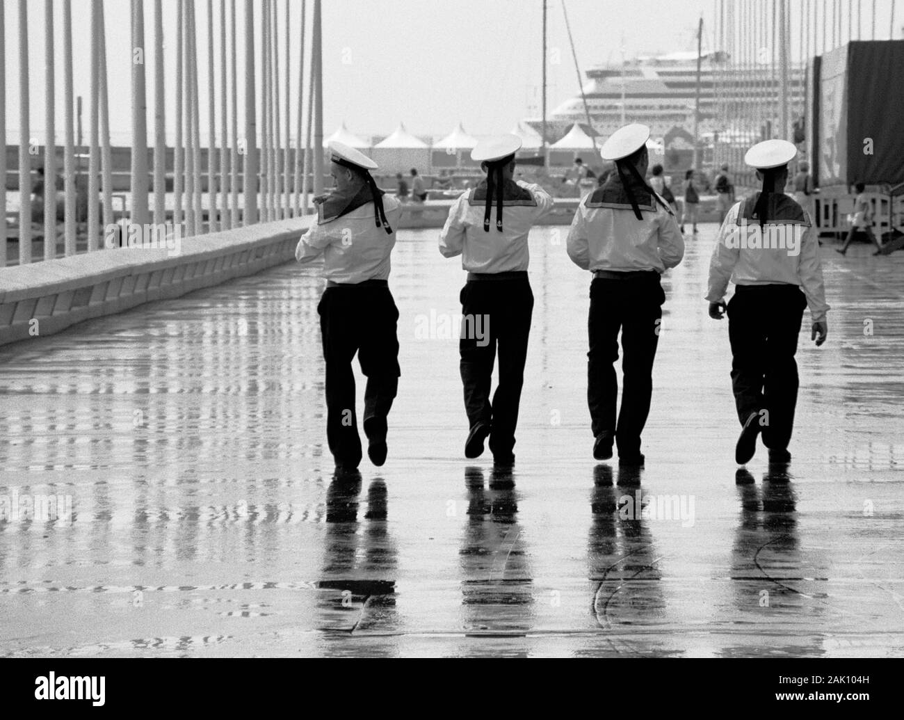 Russischen MATROSEN IN CANNES CROISETTE FRANKREICH KRIEGSSCHIFF SEGLER - SILBER FILM © Frédéric BEAUMONT Stockfoto