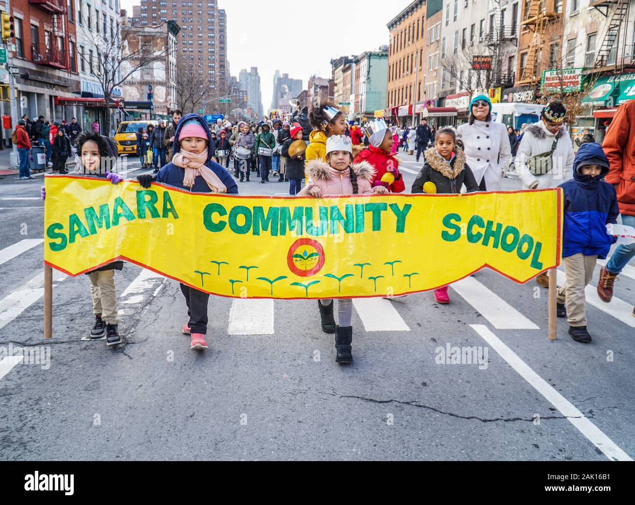 43. jährlichen Drei King's Day Parade gehostet von El Museo del Barrio in Spanish Harlem, New York City. Stockfoto