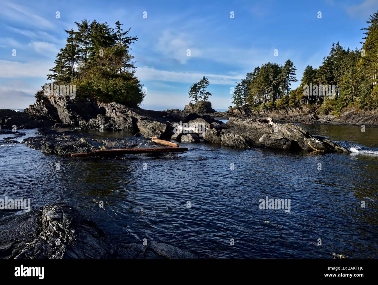 Blick auf die Küste von Southern Vancouver Island Stockfoto