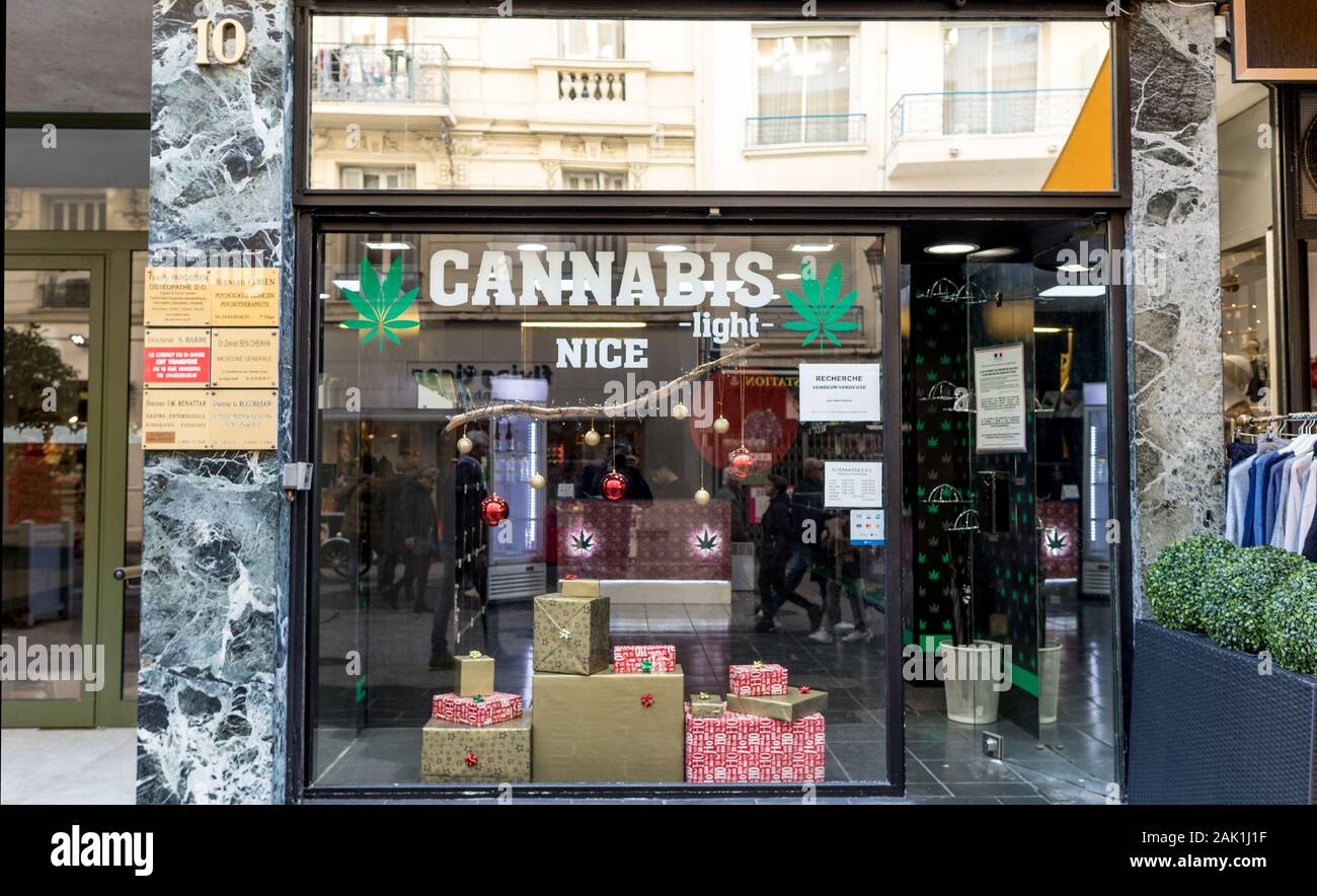 Cannabis Shop in Nizza Frankreich Stockfoto