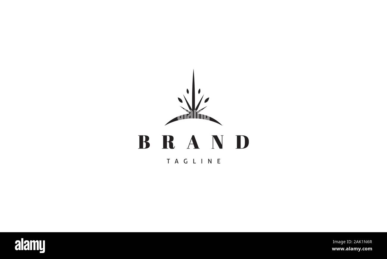 Vektor-Logo, auf dem ein abstraktes Bild von Sonnenaufgang. Stock Vektor