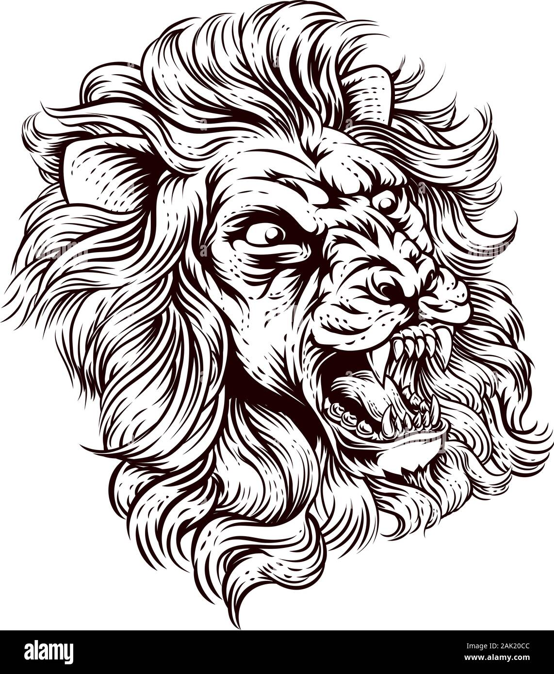 Lion Roaring Abbildung Stock Vektor