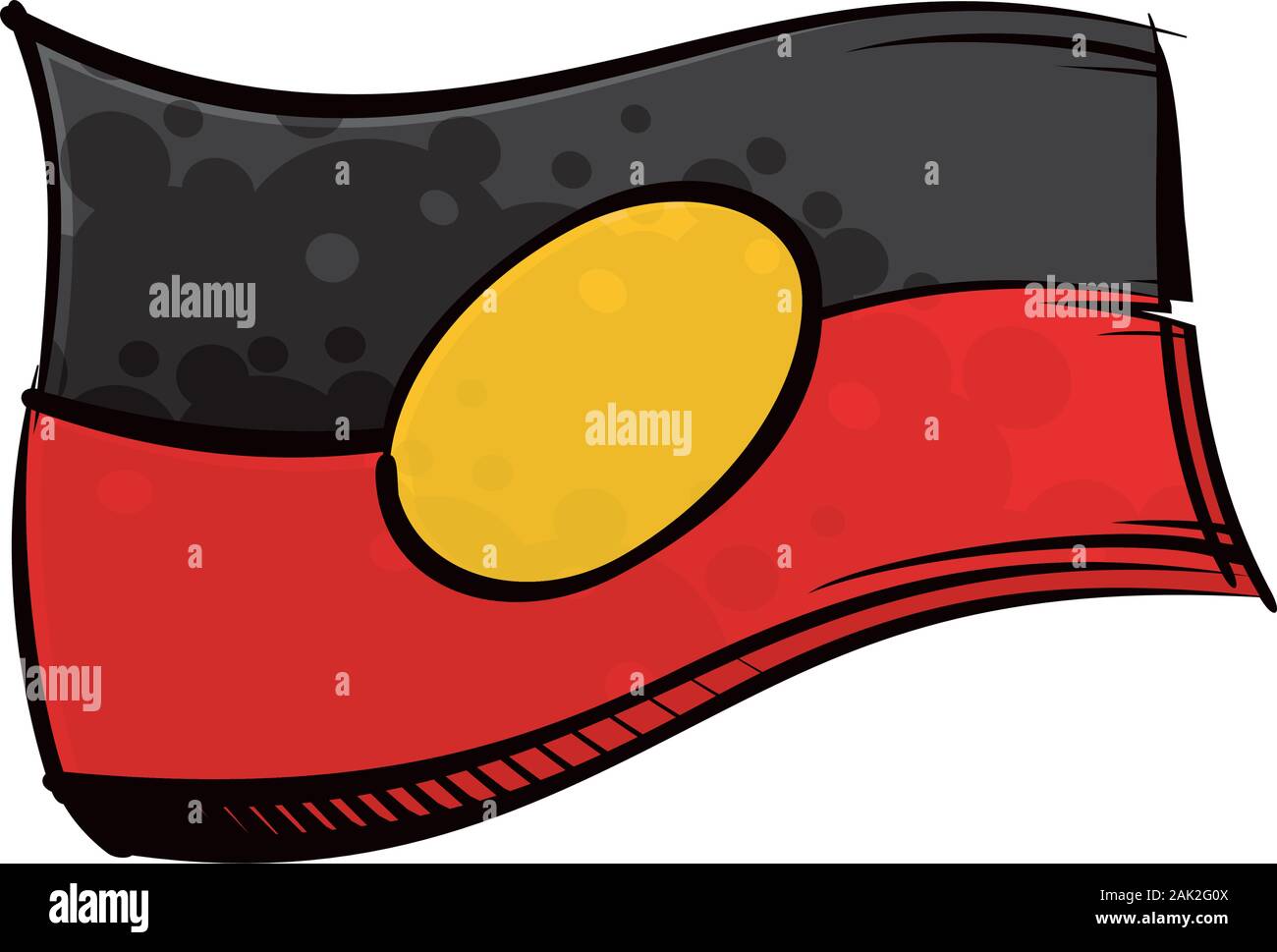Malte Aboriginal Flagge schwenkten in Wind Stock Vektor