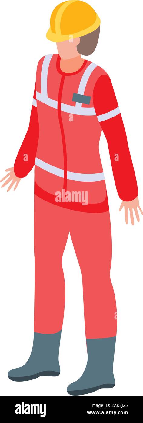 Hilfe in Notfällen mann Symbol, isometrische Stil Stock Vektor