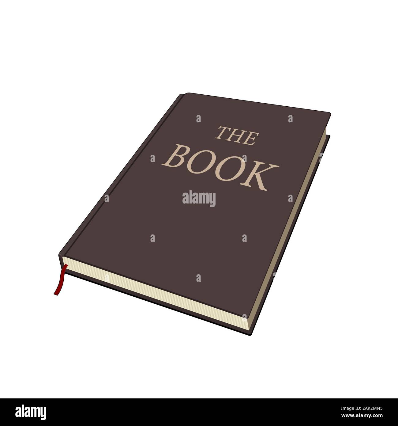 Das Buch. Hard Cover Buch. Braun. Vector Graphic Illustration. Isoliert Stock Vektor