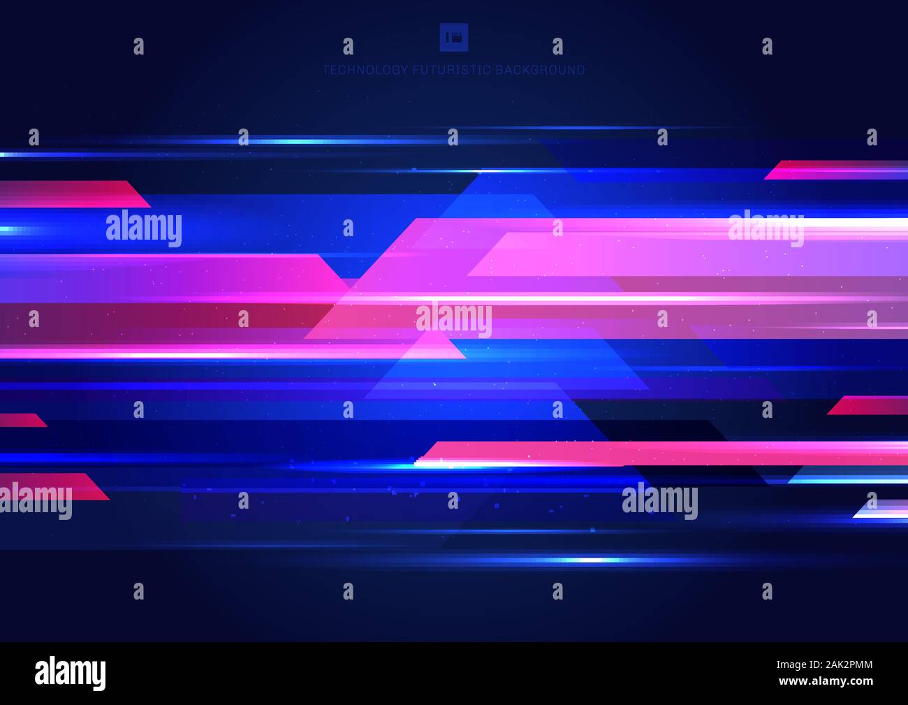 Abstrakt Blau und Rosa geometrische Motion mit Beleuchtung leuchten Bunte auf dunklem Hintergrund Technologie, modernen Stil. Vector Illustration Stock Vektor