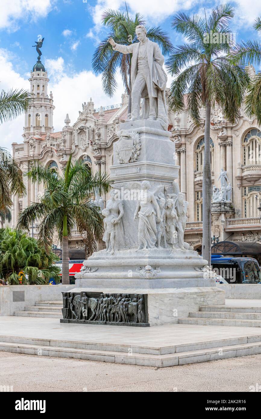 Statue von Jose Marti, der Central Park, Havanna, Kuba Stockfoto