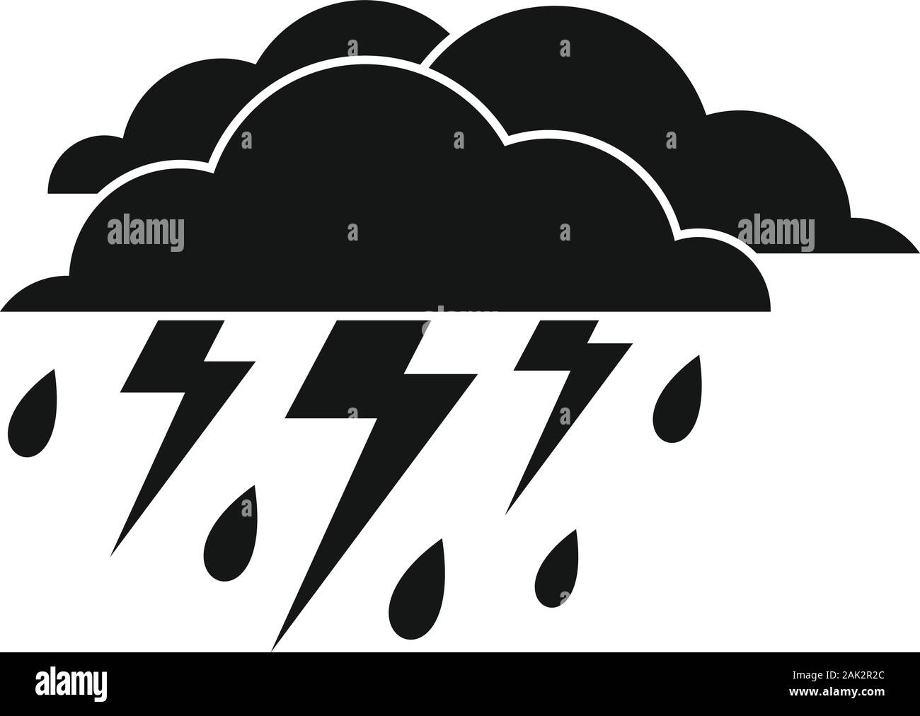 Regen Gewitter Symbol. Einfache Abbildung: Regen Gewitter vektor Symbol für Web Design auf weißem Hintergrund Stock Vektor