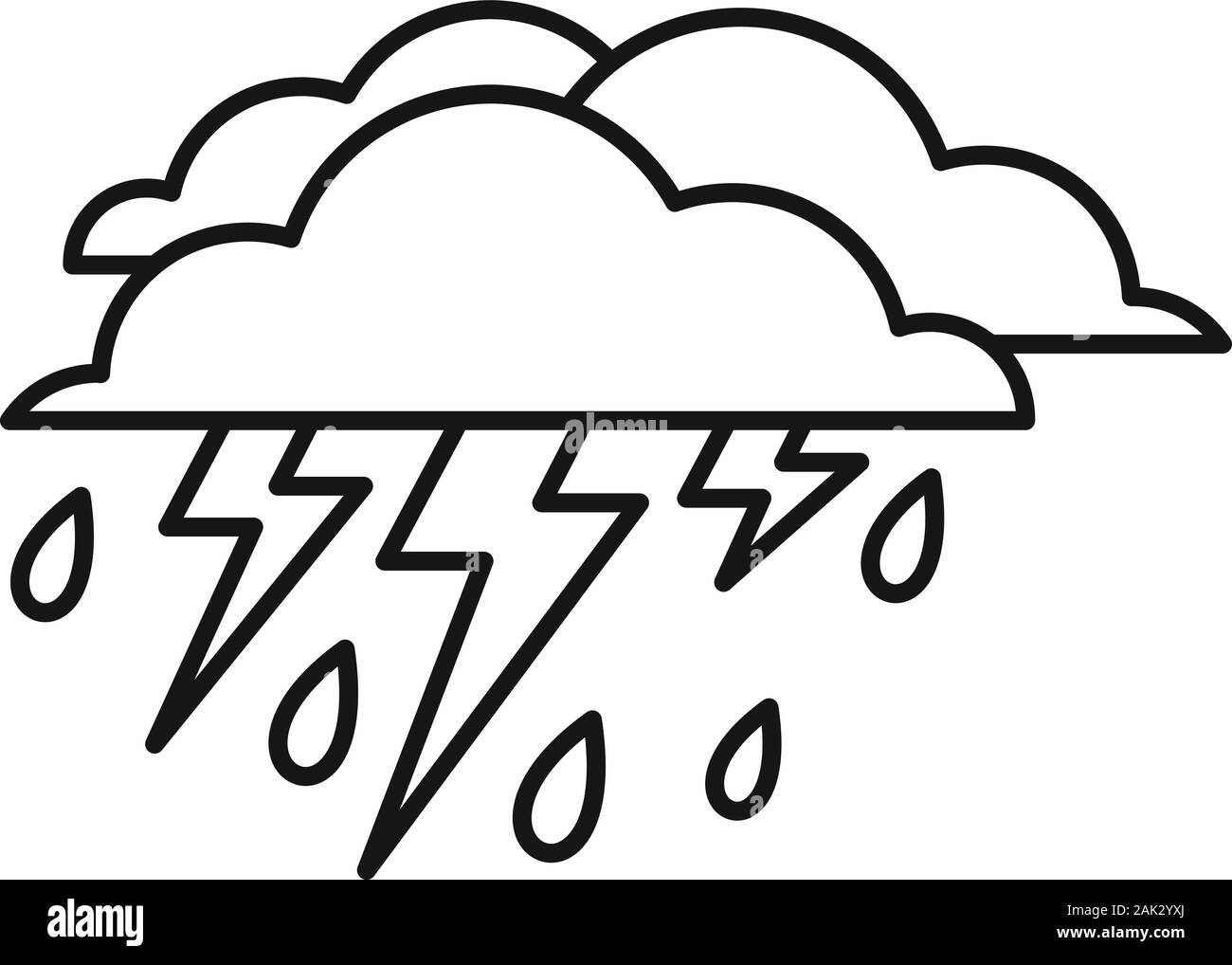 Regen Gewitter Symbol. Umrisse regen Gewitter vektor Symbol für Web Design auf weißem Hintergrund Stock Vektor