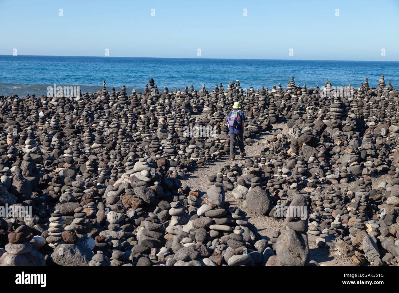 Skulpturen aus Stein in Puerto de la Cruz, Teneriffa, Kanarische Inseln, Spanien Stockfoto