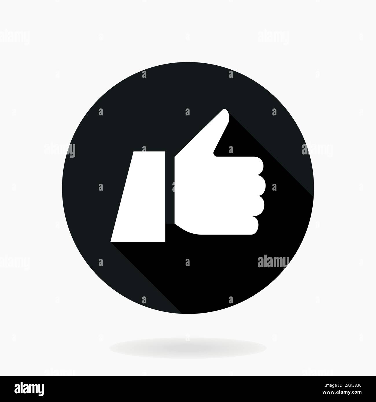 Thumb Up Vektor flache Icon mit Schatten Stock Vektor