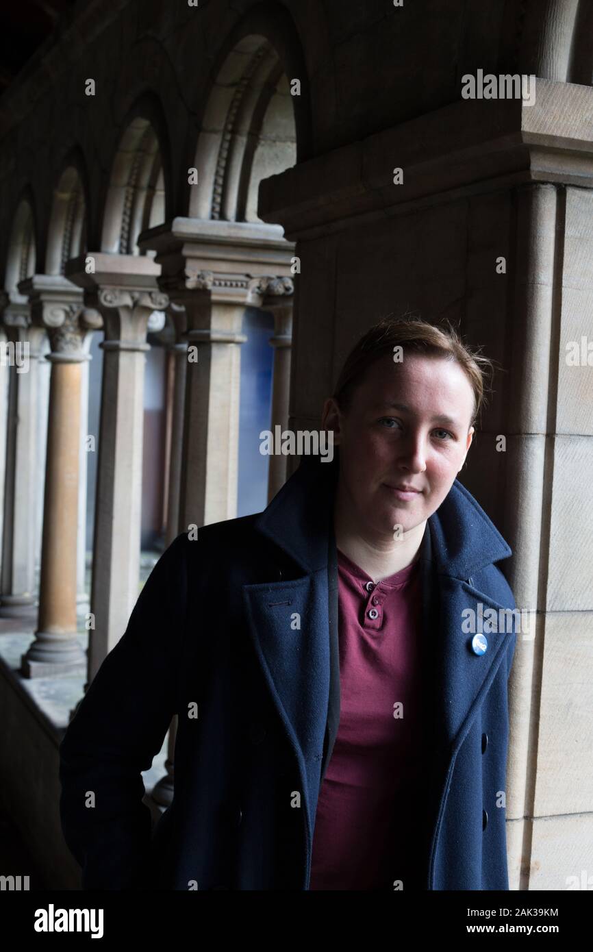 Mhairi Schwarz, Mitglied des Europäischen Parlaments für die Scottish National Party, in Paisley, Schottland, am 14. Februar 2017. Stockfoto