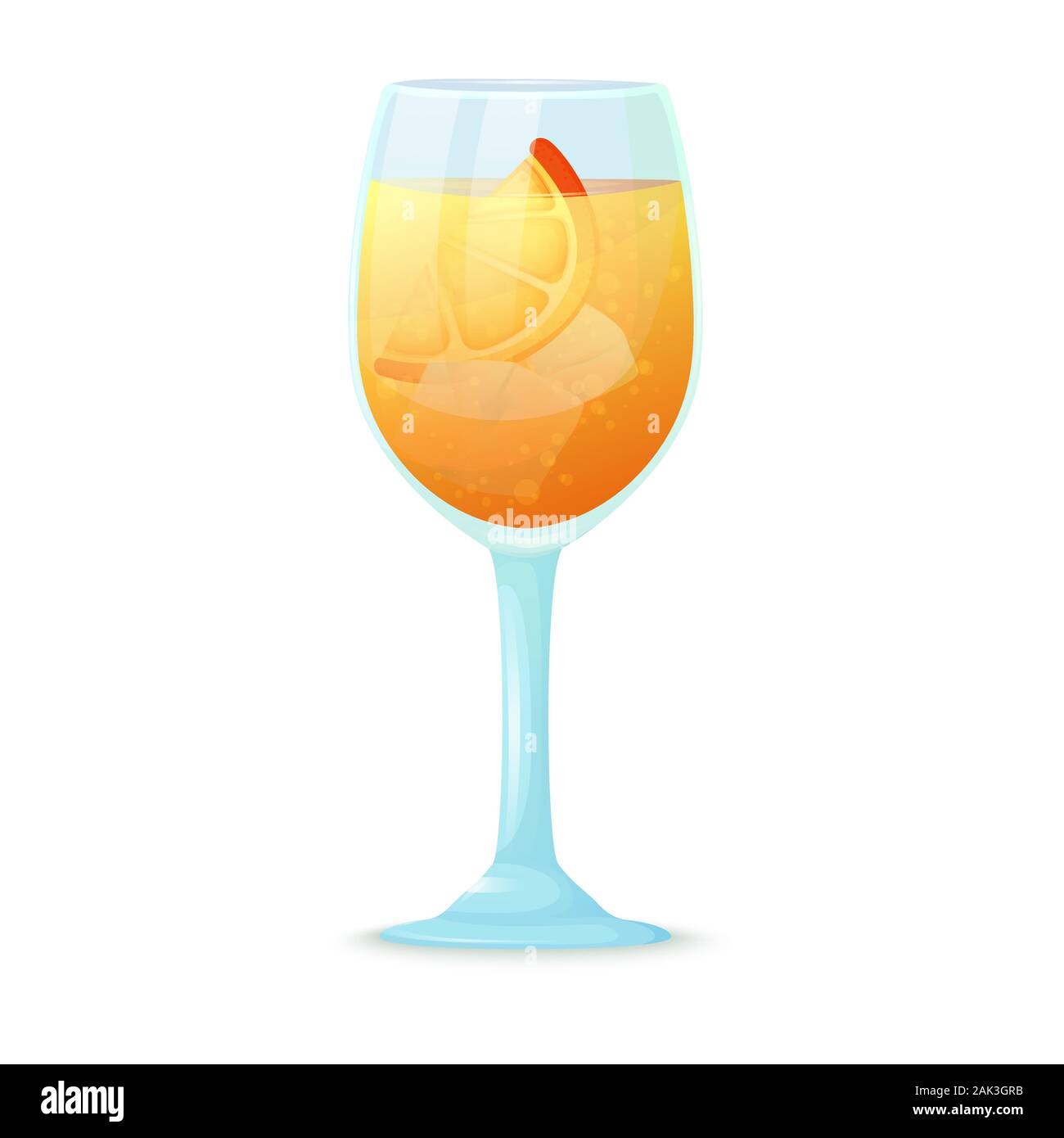 Realistische Cocktail auf weißem Hintergrund. Cocktail in ein Glas mit verschiedenen Elementen. Vector Illustration Stock Vektor