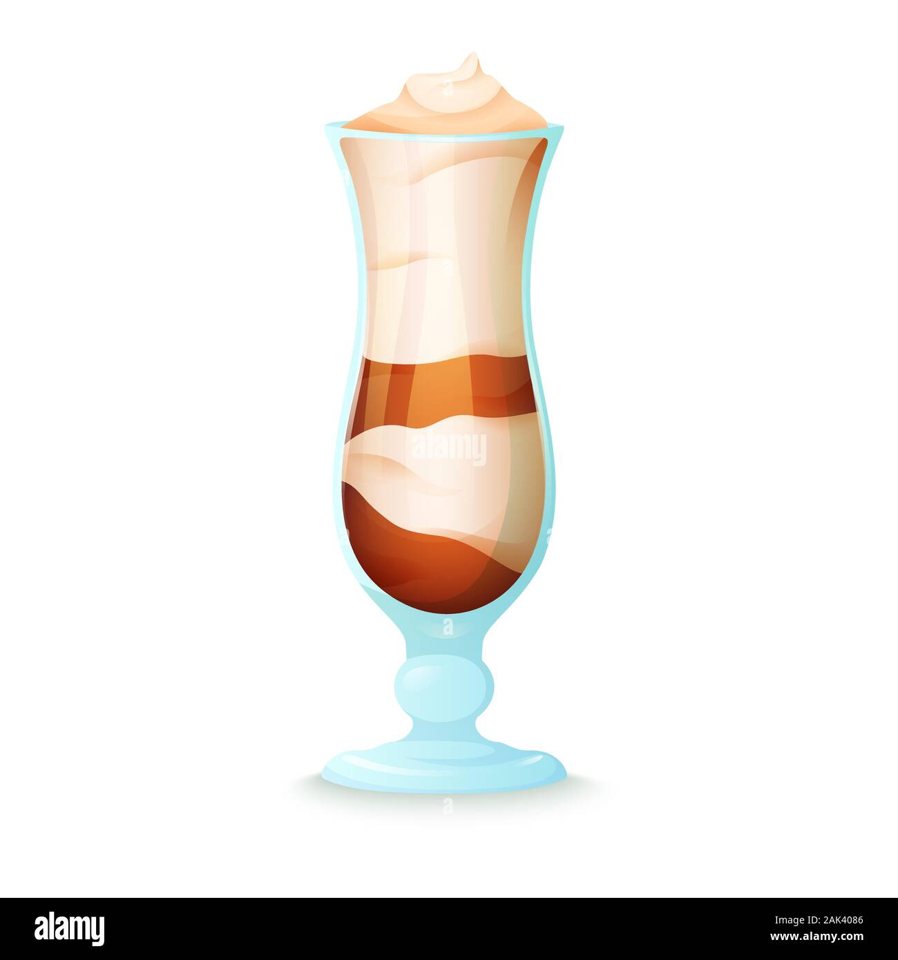 Realistische Cocktail auf weißem Hintergrund. Cocktail in ein Glas mit verschiedenen Elementen. Vector Illustration Stock Vektor