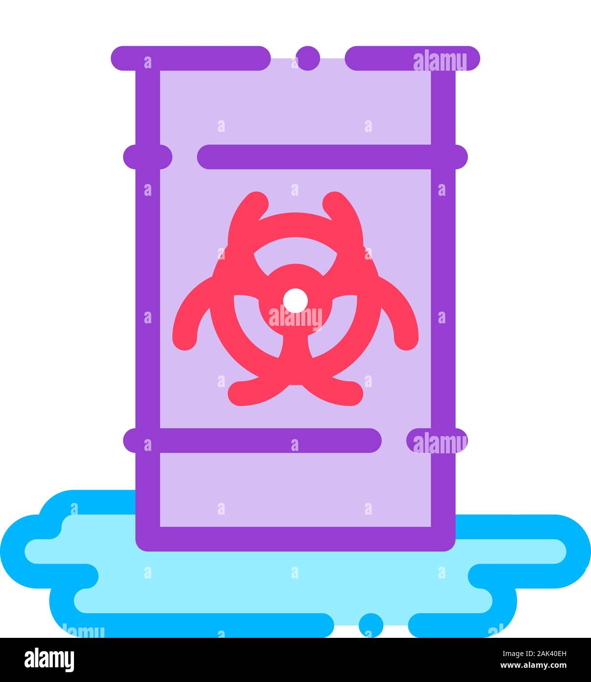 Nukleare Abfälle Container Vector dünne Linie Symbol Stock Vektor