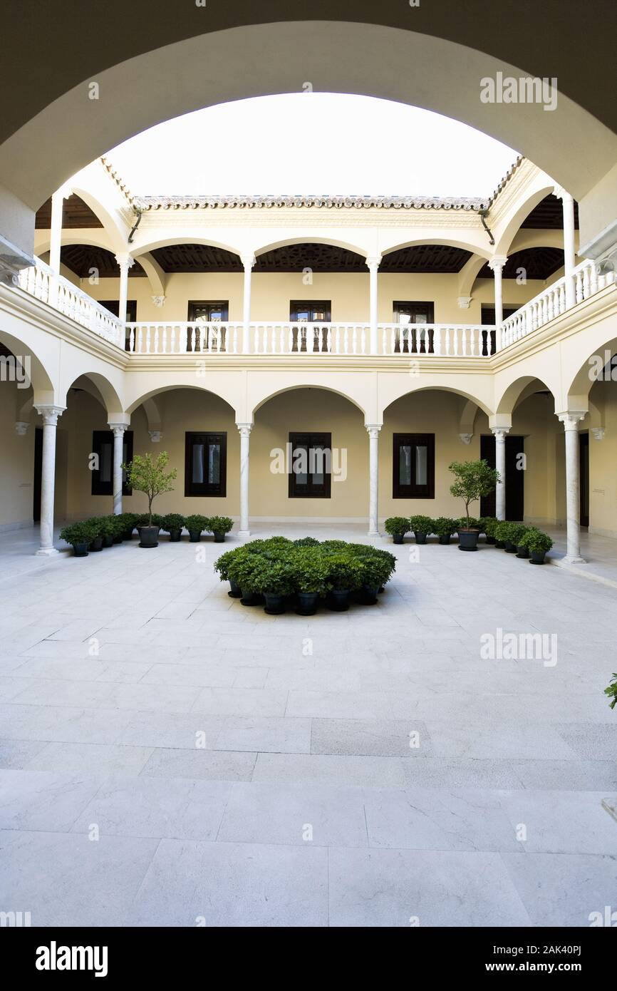 Innenhof des Museu Picasso in Málaga, Andalusien, Spanien | Verwendung weltweit Stockfoto