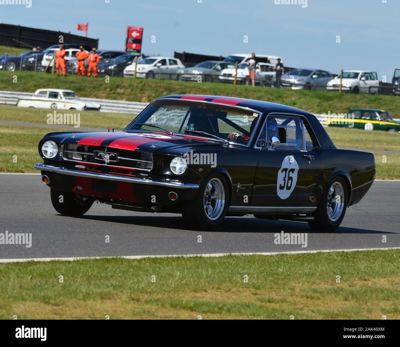 Jonathan Evans, Ford Mustang, historische Tourenwagen, HSCC, historische Sportwagen Club, Snetterton, Juni 2019, Rundstrecke, CJM Fotografie, klassische c Stockfoto