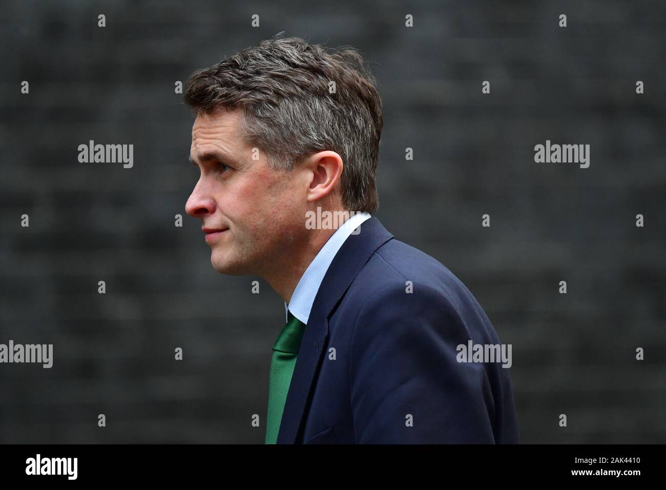 Downing Street, London, UK. 7. Januar 2020. Gavin Williamson, der Staatssekretär für Bildung, in Downing Street für die wöchentliche Kabinettssitzung. Credit: Malcolm Park/Alamy Leben Nachrichten. Stockfoto