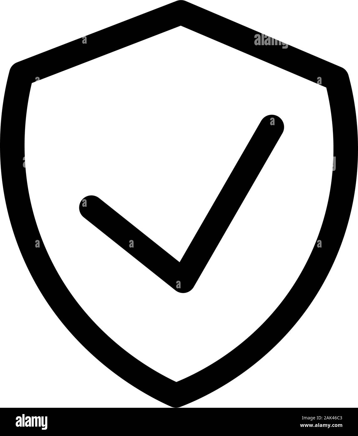 Schild Symbol Vektor. Sicherheit geprüft. Symbol "Leitung". Vektor Stock Vektor