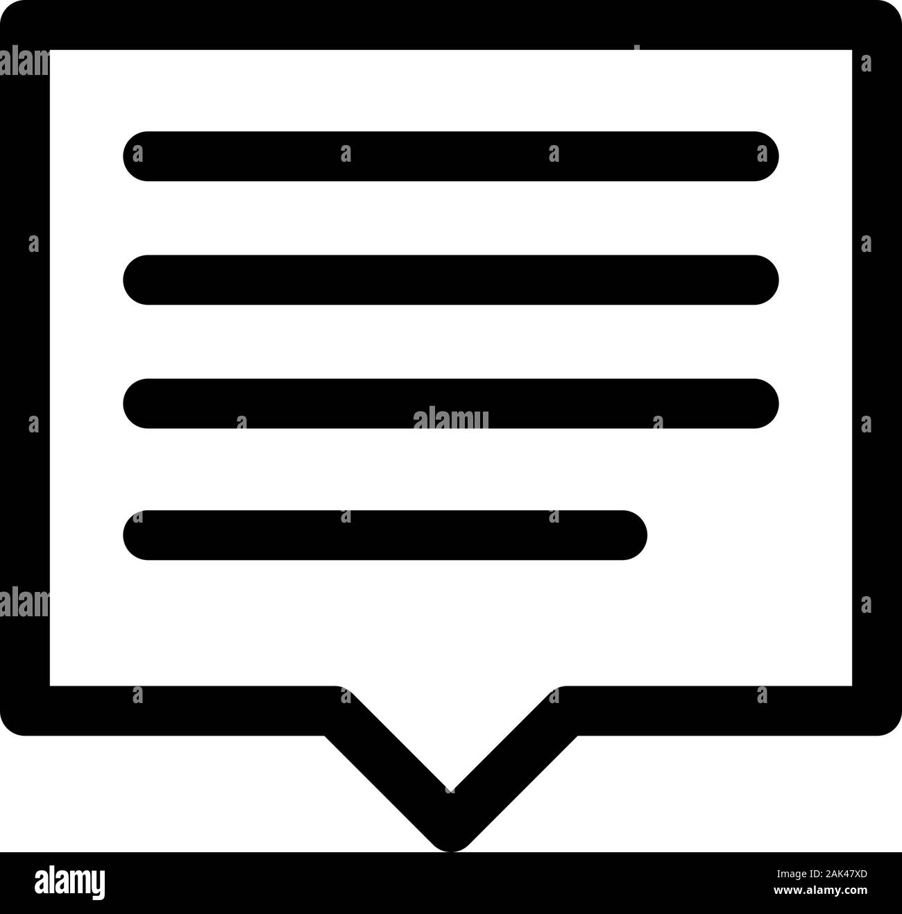 Text bubble Symbol. Nachricht übersicht Symbol im flachen Stil. Sprechblasen-symbol für Ihre Web site Design Stock Vektor