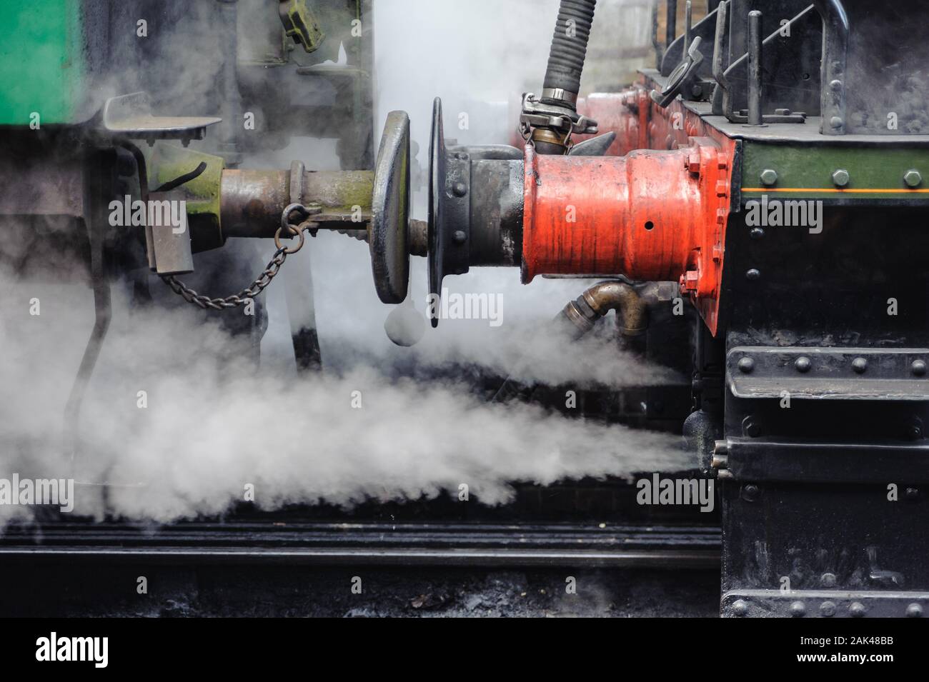 Dampfzugpuffer Stockfoto