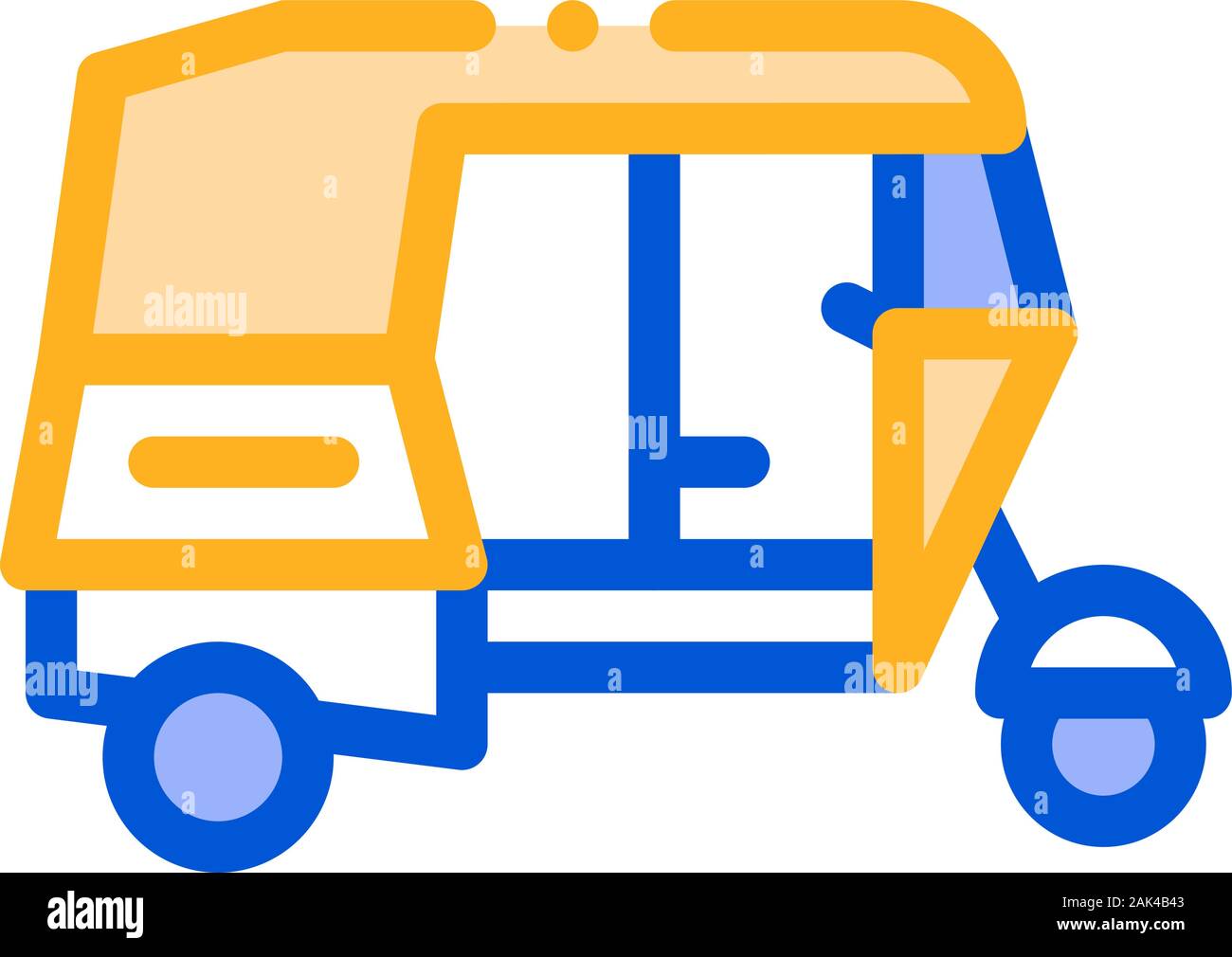 Öffentliche Verkehrsmittel Rikscha Vektor dünne Linie Symbol Stock Vektor