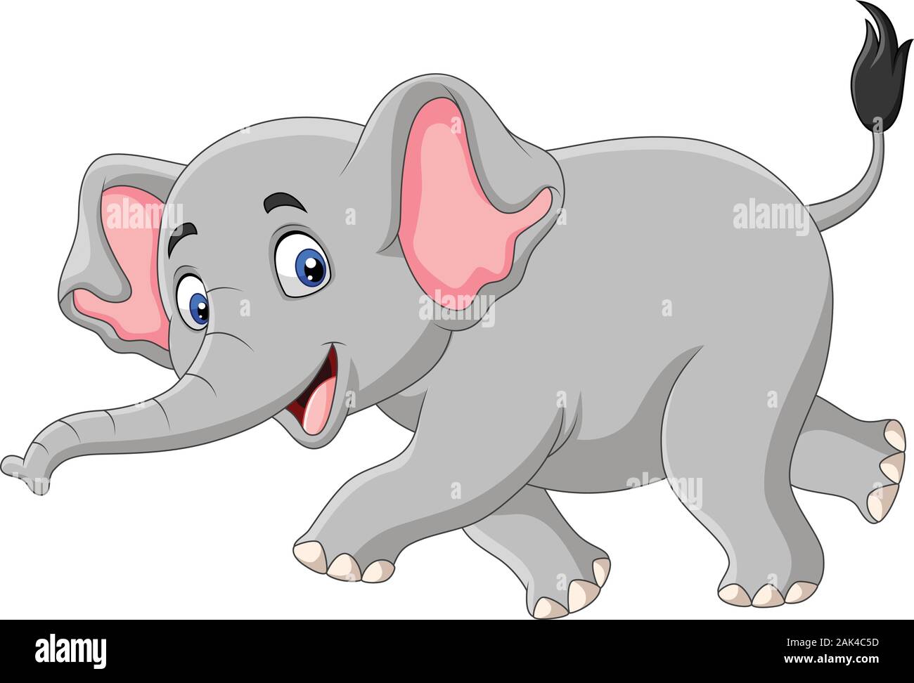 Cartoon Elefant auf weißem Hintergrund Stock Vektor