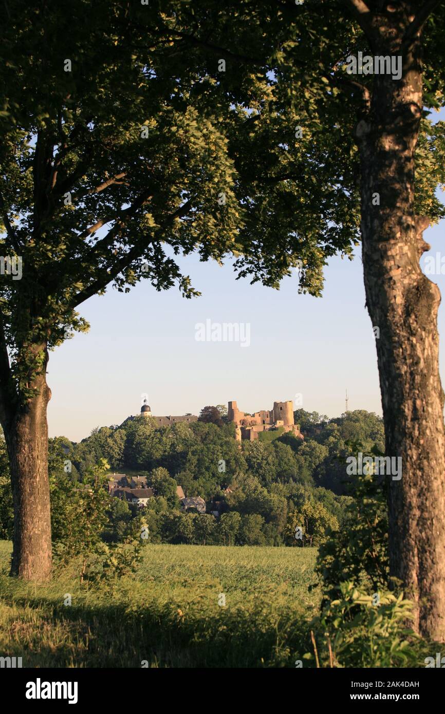 Deutschland: Erzgebirge - Burgruine in Frauenstein | Verwendung weltweit Stockfoto