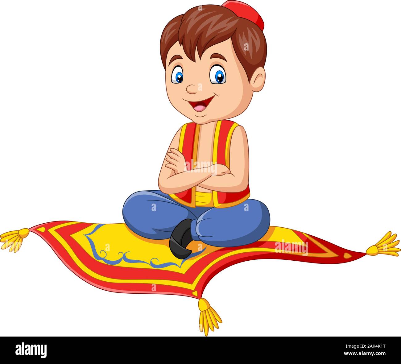 Cartoon aladdin Reisen auf fliegenden Teppich Stock-Vektorgrafik - Alamy