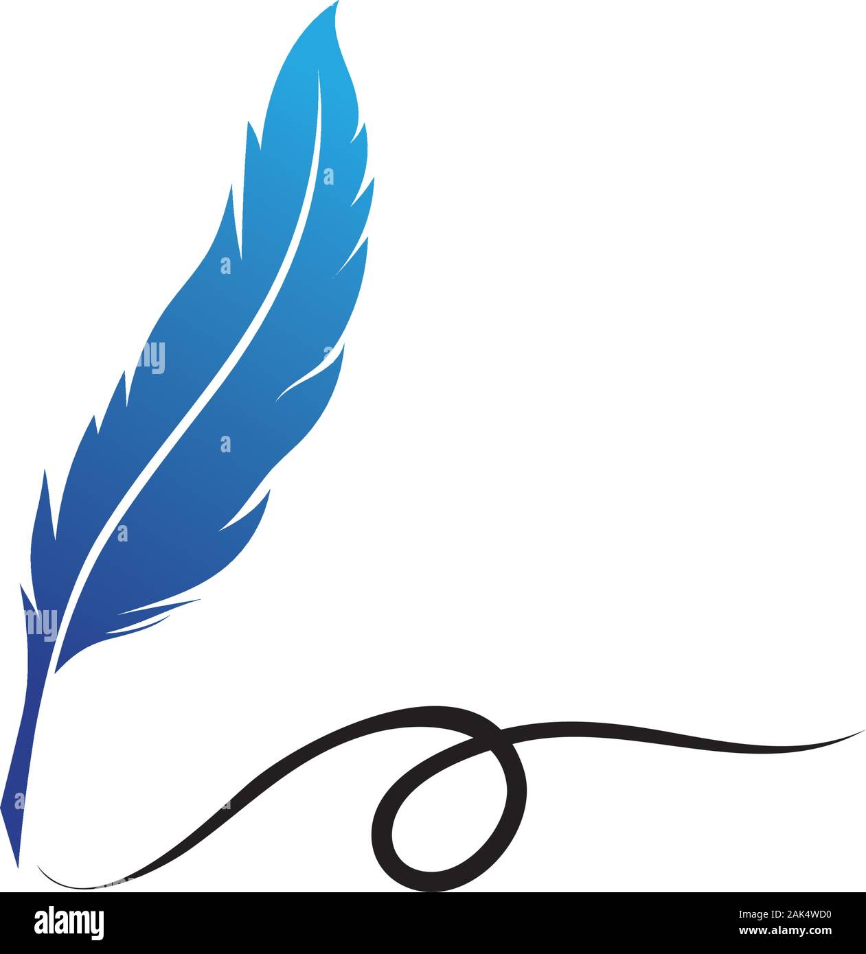 Feather pen Logo template Vector Illustration Stock Vektor