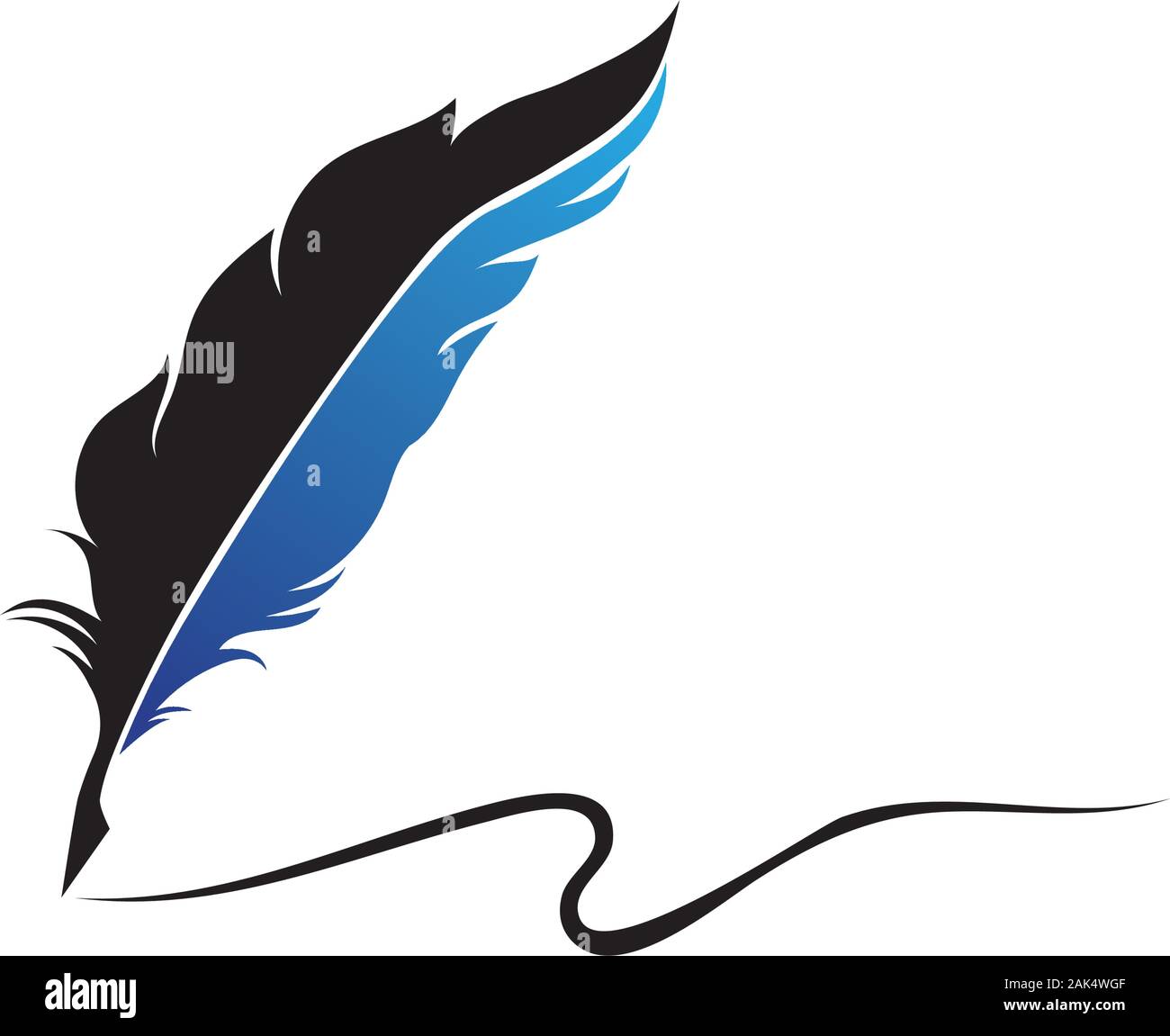 Feather pen Logo template Vector Illustration Stock Vektor