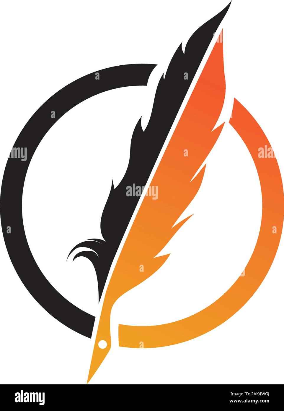 Feather pen Logo template Vector Illustration Stock Vektor