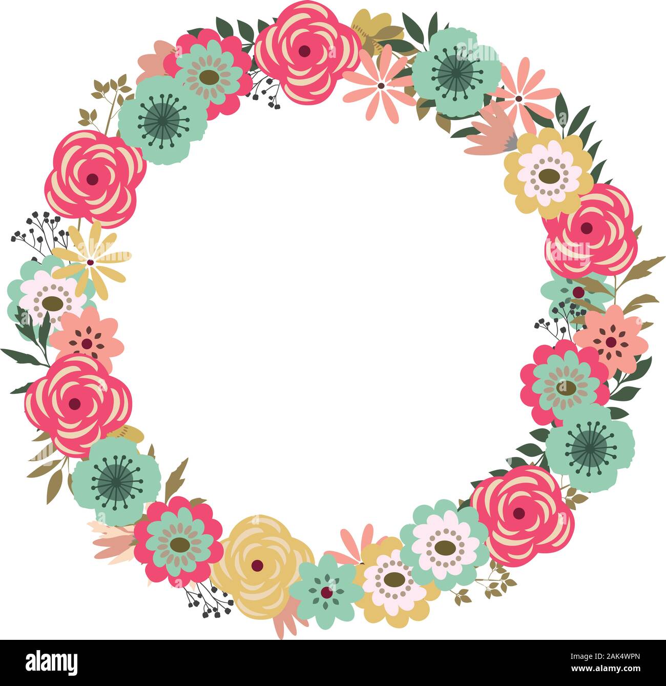 Vector Illustration einer floralen vintage Frame. retro Blumen Hintergrund. Stock Vektor