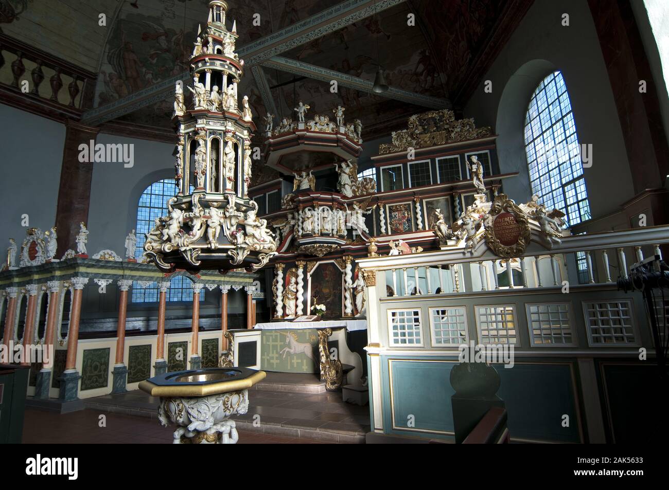 Stadtteil Neuenfelde: Arp-Schnitger-Orgel in der St. Pankratius Kirche, Hamburg | Verwendung weltweit Stockfoto
